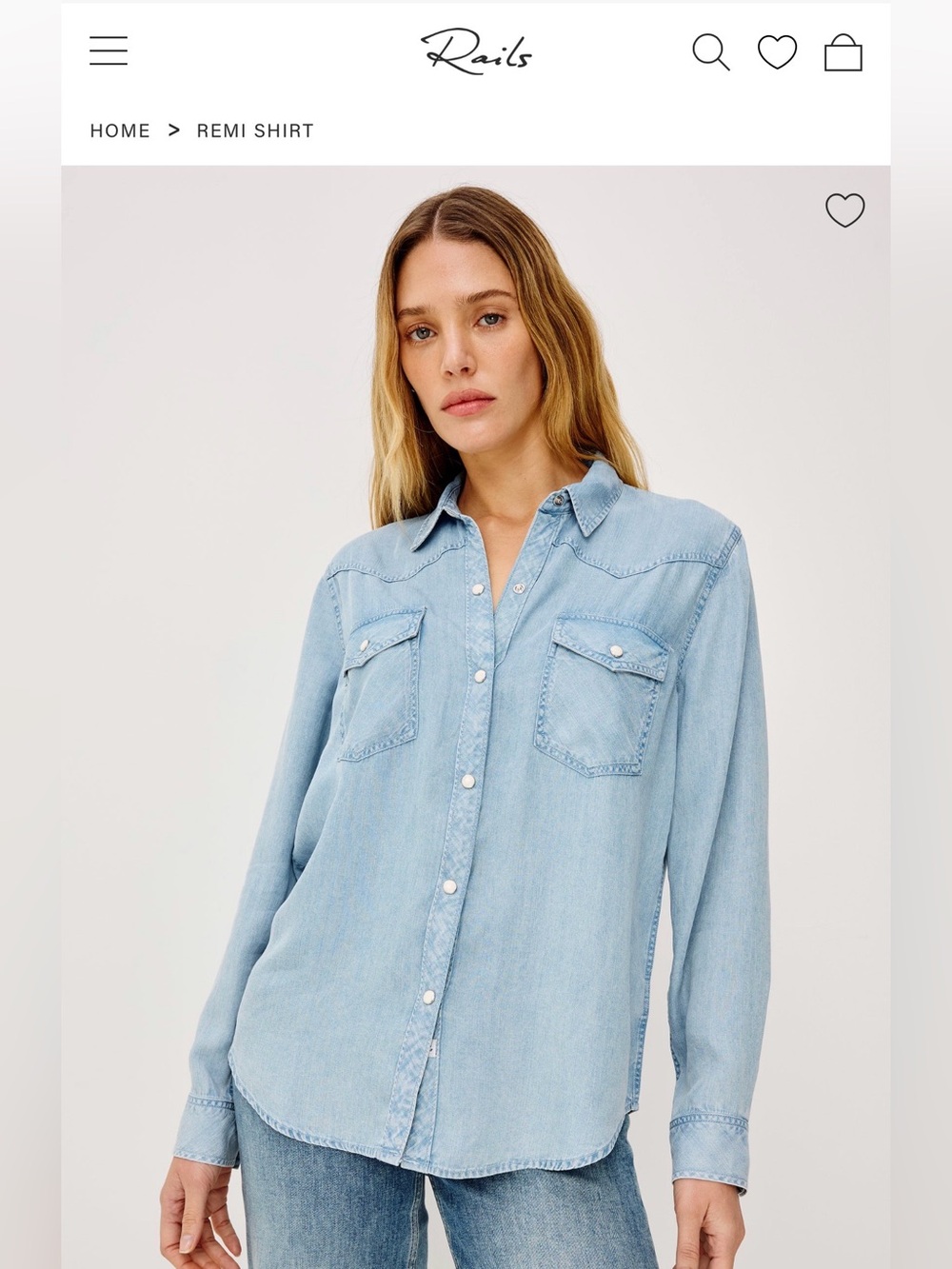 Rails Remi Shirt Medium Cloud